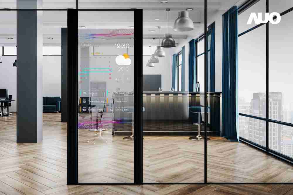 60吋Micro LED透明窗屏显示器，，，可依需求调整并延伸应用于不同场域，，，包括汽车侧窗或家庭玄关、、、、智慧橱窗、、、、商业展示等面向，，，，提供丰富的信息娱乐内容